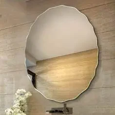 TINITALO Frameless Decorative Mirror Glass for Wall Mirror Bathrooms Home Mirror Decor Size : 18 x 18 Inch QG 136 (Unframed, Octagonal, Silver)